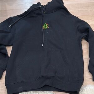 Black Hoodie with Embroidered Design